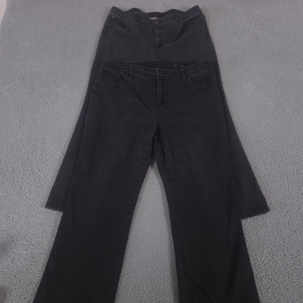 LOT‎ OF 2 Chico's Jeans Womens 3 Short Black Fabulously Slimming Straight Leg